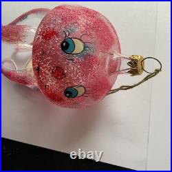 Vintage De Carlini Jellyfish Italian Christmas Ornament Rare Pink