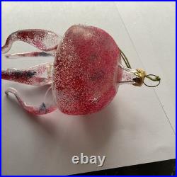 Vintage De Carlini Jellyfish Italian Christmas Ornament Rare Pink