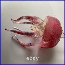 Vintage De Carlini Jellyfish Italian Christmas Ornament Rare Pink