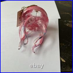 Vintage De Carlini Jellyfish Italian Christmas Ornament Rare Pink