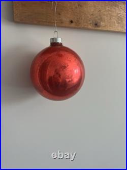 Vintage Early SHINY BRITE Glass Christmas Ornament RED Jumbo Store Display