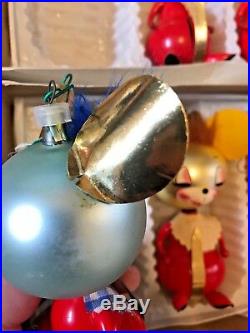 Vintage Figural Hand Blown Glass Mouse Mice Christmas Ornaments Imported Andes