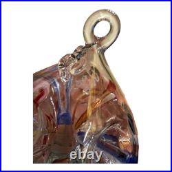 Vintage Frabel Glass Studios Hand Crafted Christmas Ornament SIGNED FS Rare OOAK