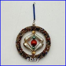 Vintage Gablonzer Christmas Ornament Glass Bead Decoration 1920 Antique RARE