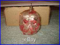 Vintage German Glass Christmas Ornament Dog And Cat And Owl Antique