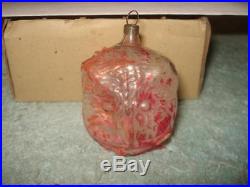 Vintage German Glass Christmas Ornament Dog And Cat And Owl Antique