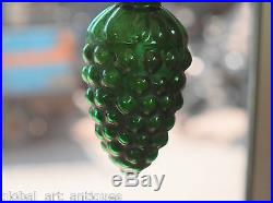 Vintage German Glass, Grape Shape Green Decorative Christmas Ornament Kugel. G75-3