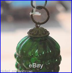 Vintage German Glass, Grape Shape Green Decorative Christmas Ornament Kugel. G75-3