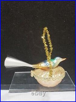 Vintage Germany Glass Bird Nest Christmas Ornament
