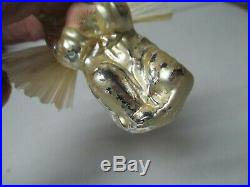 Vintage Germany Glass Christmas Ornament Angel w Spun Glass Wings ML