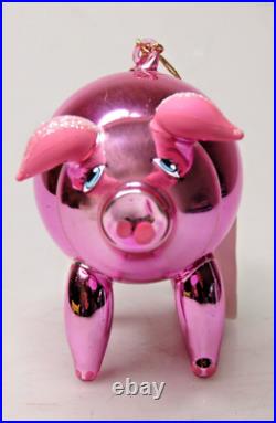 Vintage Glass Annealed WHIMSICAL PIGGY PIG Christmas Ornament De Carlini Italy Vintage Glass Annealed WHIMSICAL PIGGY PIG Christmas Ornament De Carlini Italy