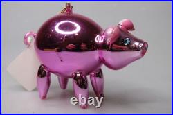 Vintage Glass Annealed WHIMSICAL PIGGY PIG Christmas Ornament De Carlini Italy Vintage Glass Annealed WHIMSICAL PIGGY PIG Christmas Ornament De Carlini Italy