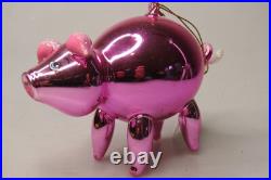 Vintage Glass Annealed WHIMSICAL PIGGY PIG Christmas Ornament De Carlini Italy Vintage Glass Annealed WHIMSICAL PIGGY PIG Christmas Ornament De Carlini Italy