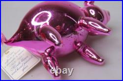 Vintage Glass Annealed WHIMSICAL PIGGY PIG Christmas Ornament De Carlini Italy Vintage Glass Annealed WHIMSICAL PIGGY PIG Christmas Ornament De Carlini Italy