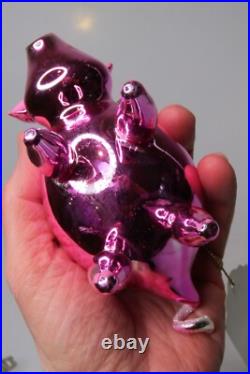 Vintage Glass Annealed WHIMSICAL PIGGY PIG Christmas Ornament De Carlini Italy Vintage Glass Annealed WHIMSICAL PIGGY PIG Christmas Ornament De Carlini Italy