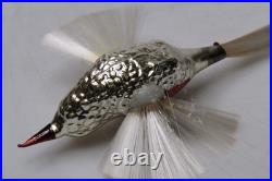 Vintage Glass Bumpy HUMMINGBIRD Spun Tail Red Wings Christmas Ornament Germany