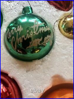 Vintage Glass Christmas Ornament Set with Box 65 Pieces