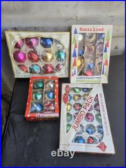 Vintage Glass Christmas Ornaments Lot Shiny Brite Santa Land Coby Woolworth