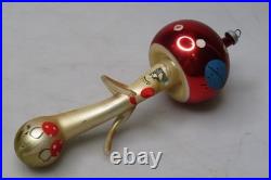 Vintage Glass Funny MUSHROOM w Hands Large Christmas Ornament De Carlini Italy Vintage Glass Funny MUSHROOM w Hands Large Christmas Ornament De Carlini Italy