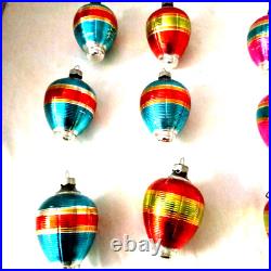 Vintage Glass Lantern Ornaments set of 15 asstd