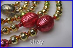 Vintage Glass Large Round Outdent Beads Christmas Ornament 105 Garland Japan Vintage Glass Large Round Outdent Beads Christmas Ornament 105 Garland Japan
