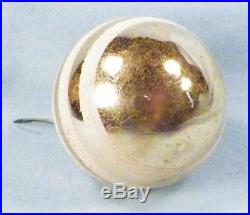 Vintage Gold Christmas Ornament Ball Mercury Glass White Glitter Stripes
