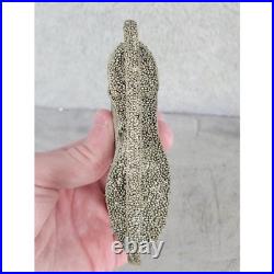 Vintage Gold Ice Skate Christmas Ornament Blown Glass Beaded Blade