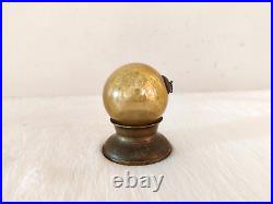 Vintage Golden Glass 3 Heavy German Kugel Christmas Ornament Brass Cap KU70