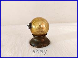 Vintage Golden Glass 3 Heavy German Kugel Christmas Ornament Brass Cap KU70