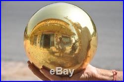 Vintage Golden Original 7'' Round German Heavy Glass Kugel/Christmas Ornament