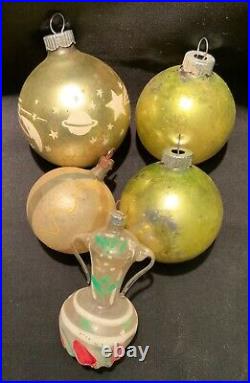Vintage Green Mercury Glass Christmas Ornaments Shiny Brite & Others