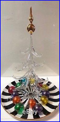 Vintage Hand Blown Glass Christmas Tree With Ornaments by Parise Vetro Of Italy
