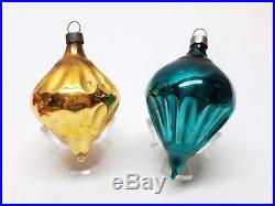 Vintage Hand Blown Mercury Balloon Parachute Bauble Glass Christmas Ornament Lot