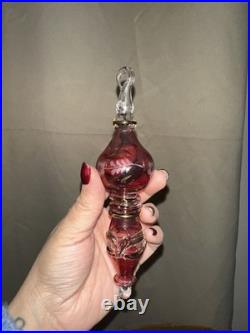 Vintage Hand Blown Red Gold Trim Art Glass Christmas Ornaments (lot of 35)