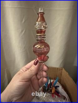 Vintage Hand Blown Red Gold Trim Art Glass Christmas Ornaments (lot of 35) Vintage Hand Blown Red Gold Trim Art Glass Christmas Ornaments (lot of 35)