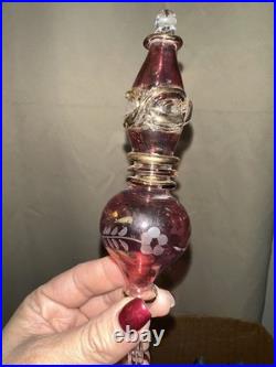 Vintage Hand Blown Red Gold Trim Art Glass Christmas Ornaments (lot of 35)