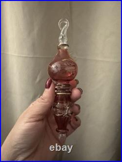 Vintage Hand Blown Red Gold Trim Art Glass Christmas Ornaments (lot of 35)