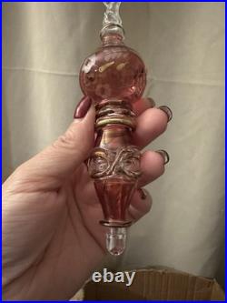 Vintage Hand Blown Red Gold Trim Art Glass Christmas Ornaments (lot of 35)