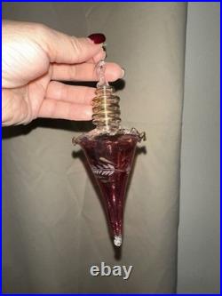 Vintage Hand Blown Red Gold Trim Art Glass Christmas Ornaments (lot of 35)