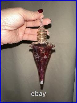 Vintage Hand Blown Red Gold Trim Art Glass Christmas Ornaments (lot of 35)