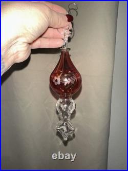 Vintage Hand Blown Red Gold Trim Art Glass Christmas Ornaments (lot of 35)