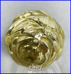 Vintage Heidt Gold Rose Glass Christmas Ornament 1930s Made in USA READ AS IS