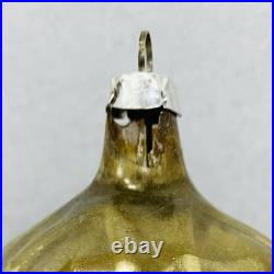 Vintage Heidt Gold Rose Glass Christmas Ornament 1930s Made in USA READ AS IS