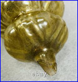 Vintage Heidt Gold Rose Glass Christmas Ornament 1930s Made in USA READ AS IS