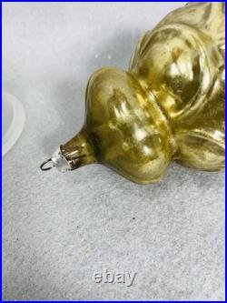 Vintage Heidt Gold Rose Glass Christmas Ornament 1930s Made in USA READ AS IS