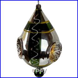Vintage Indent Glass Christmas Ornaments Set of 9 including 3 Corning US of A