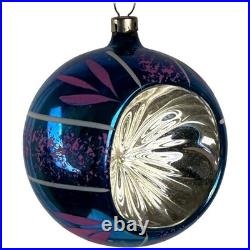 Vintage Indent Glass Christmas Ornaments Set of 9 including 3 Corning US of A