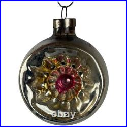 Vintage Indent Glass Christmas Ornaments Set of 9 including 3 Corning US of A