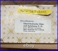 Vintage Indents Poland Glass Christmas Ornaments, Set Of 12, With Box