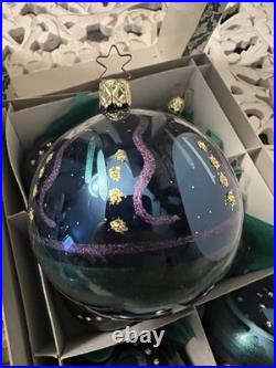 Vintage Inge Glas Hand Painted Glass Ball Set of 11 West Germany 2 and 3 inch